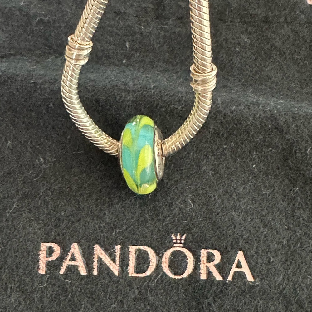 Pandora Vibrant Green and Blue Charm